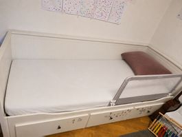 Tagesbett mit Schubladen 209 cm Weiss guter Zustand