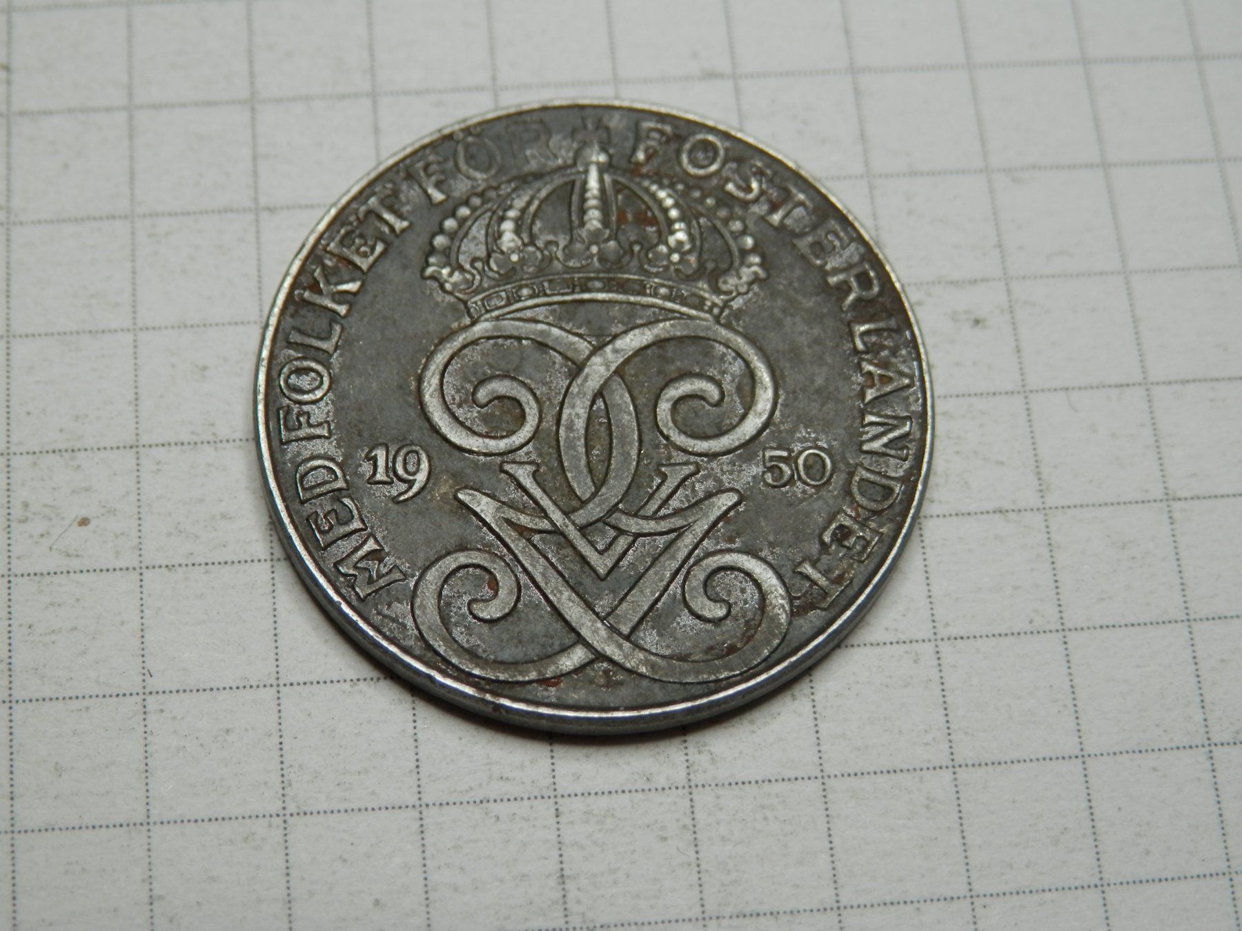 Tutti le monete: Schweden  2 Öre, 1950 Eisen /grau/ – Usato da Weiach venduto da weiach81