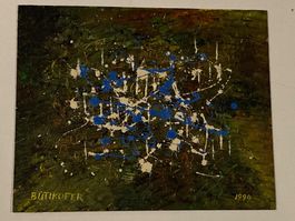 Robert Bütikofer 1990 abstraktes Gemälde Nummer 63 Zufall