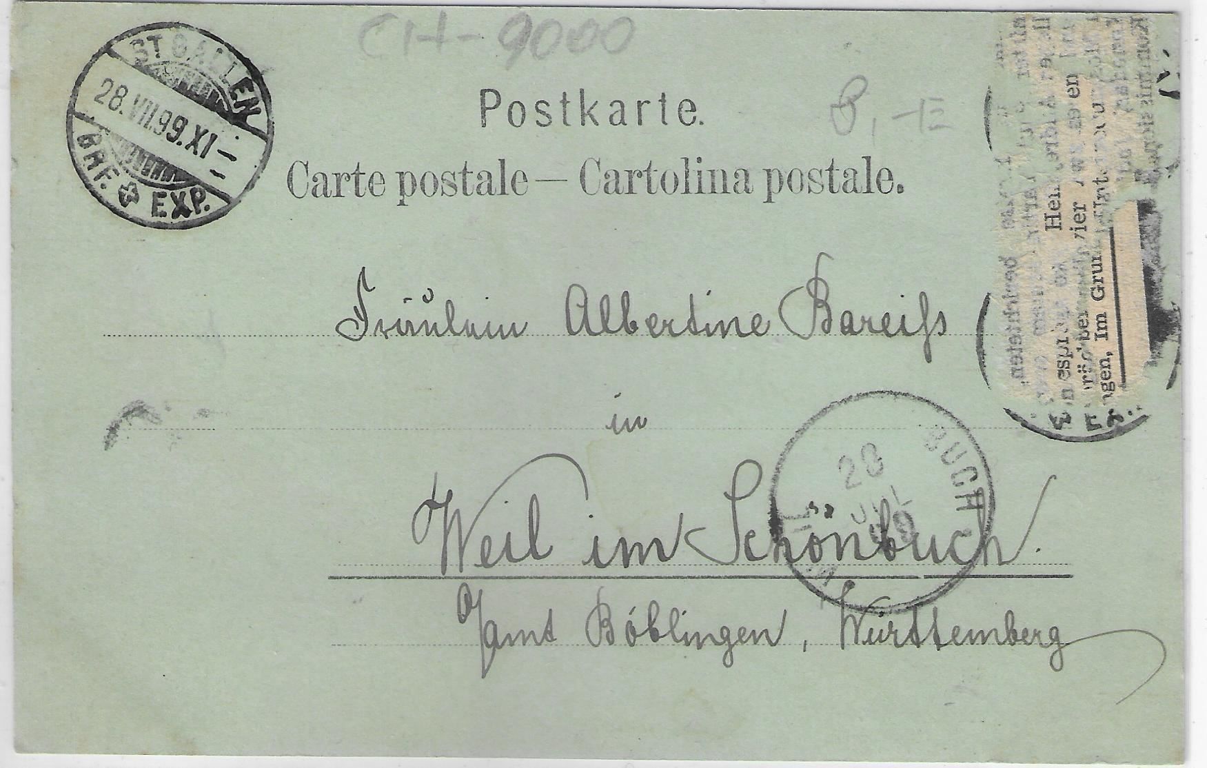 Cartoline postali: Gruss aus St. Gallen - Marktplatz – Usato da Ettingen venduto da Kartenplanet 1