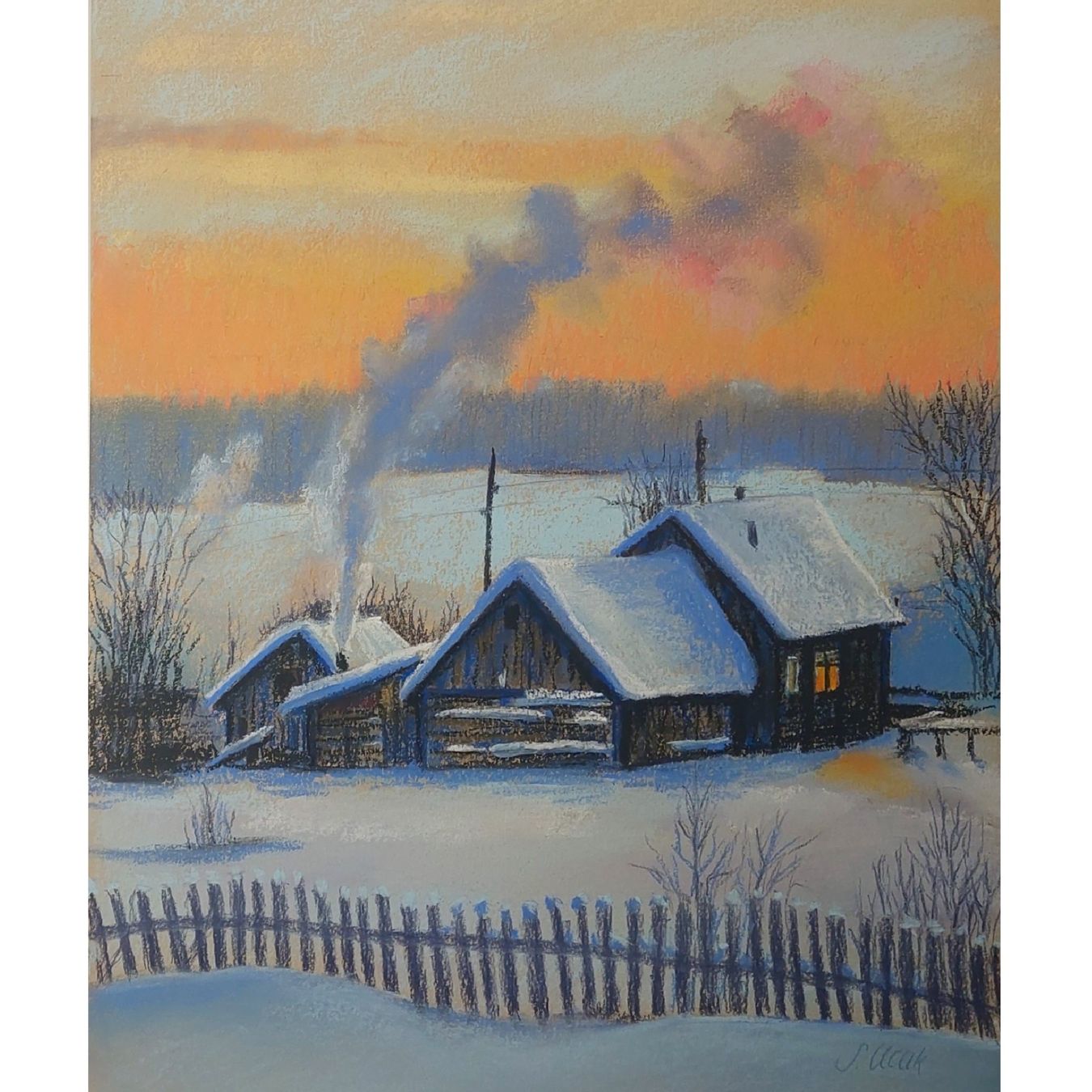 Dipinti: Original! Pastellbild "Winter Landscape", signiert. – Nuovo e nell'imballaggio originale da Ostermundigen venduto da LorisHome