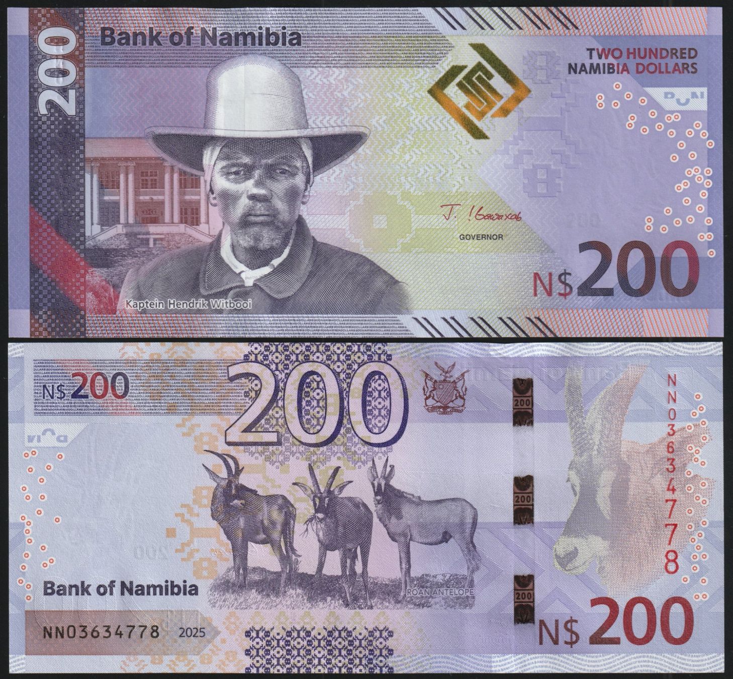 Banknoten: Namibia 200 Dollars UNC 2025 – Neu (gemäss Beschreibung) aus Naters von Radman