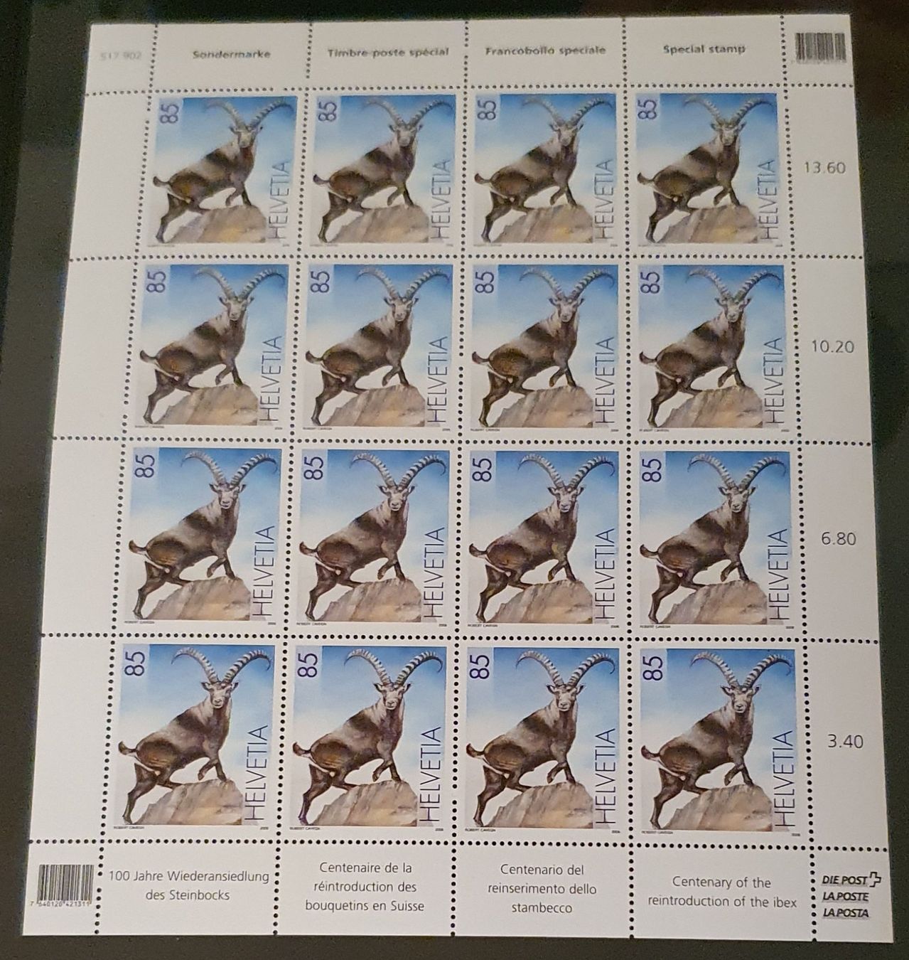 Tutti i francobolli: 2006 Bogen Steinbock Abart 1+3 Postfrisch – Usato da Kreuzlingen venduto da Rschweiz1