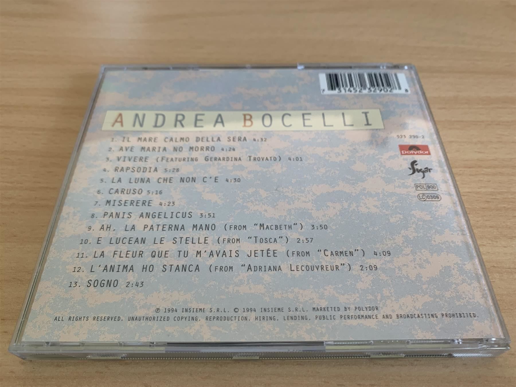 CDs: Andrea Bocelli – Il Mare Calmo Della Ser – Gebraucht aus Rikon im Tösstal von Alpenmutz 1