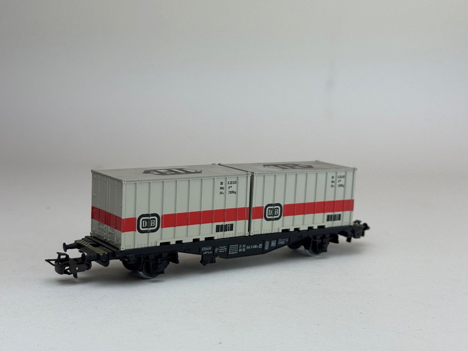 Modellini di ferrovie: HR- Märklin Containerwagon DB TFG Dachdruck – Usato da Elm venduto da Wikmtz