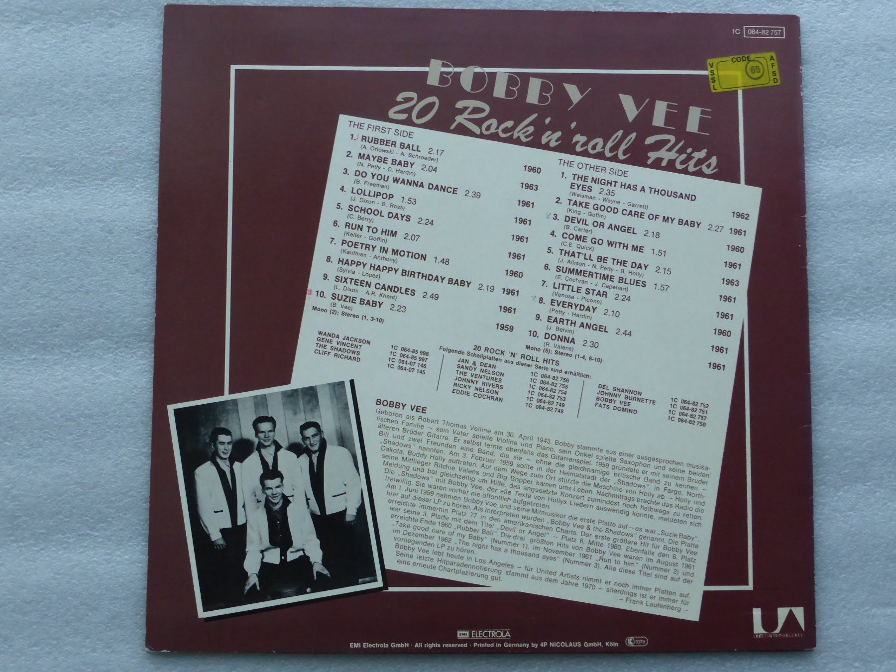Vinyles: VINYL  LP   BOBBY VEE – D'occasion à Küssnacht am Rigi par Sunnestrahl 3