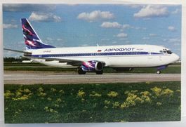 Postcard Boeing 737-400 Aeroflot