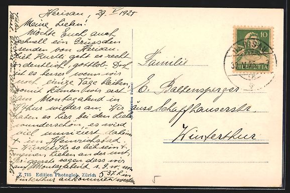 Cartes postales: AK Herisau, Ortsansicht mit Kaserne – D'occasion à Berlin par bartko-reher 1