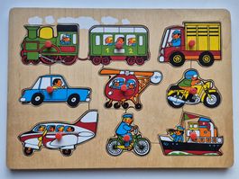 Holz Steck Puzzle " Verkehrsmittel "  Simplex