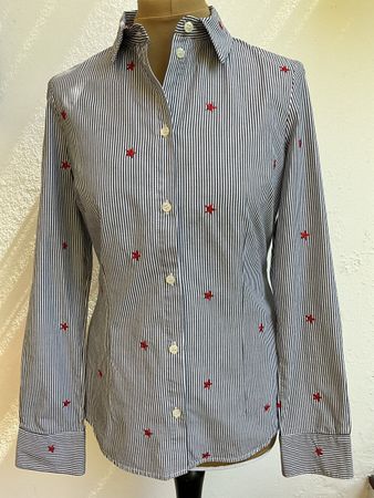 Liu Jo Damen Bluse gestreift mit roten Sternen Grösse 38