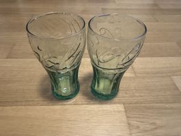 2 Coca Cola Gläser, grün, McDonalds