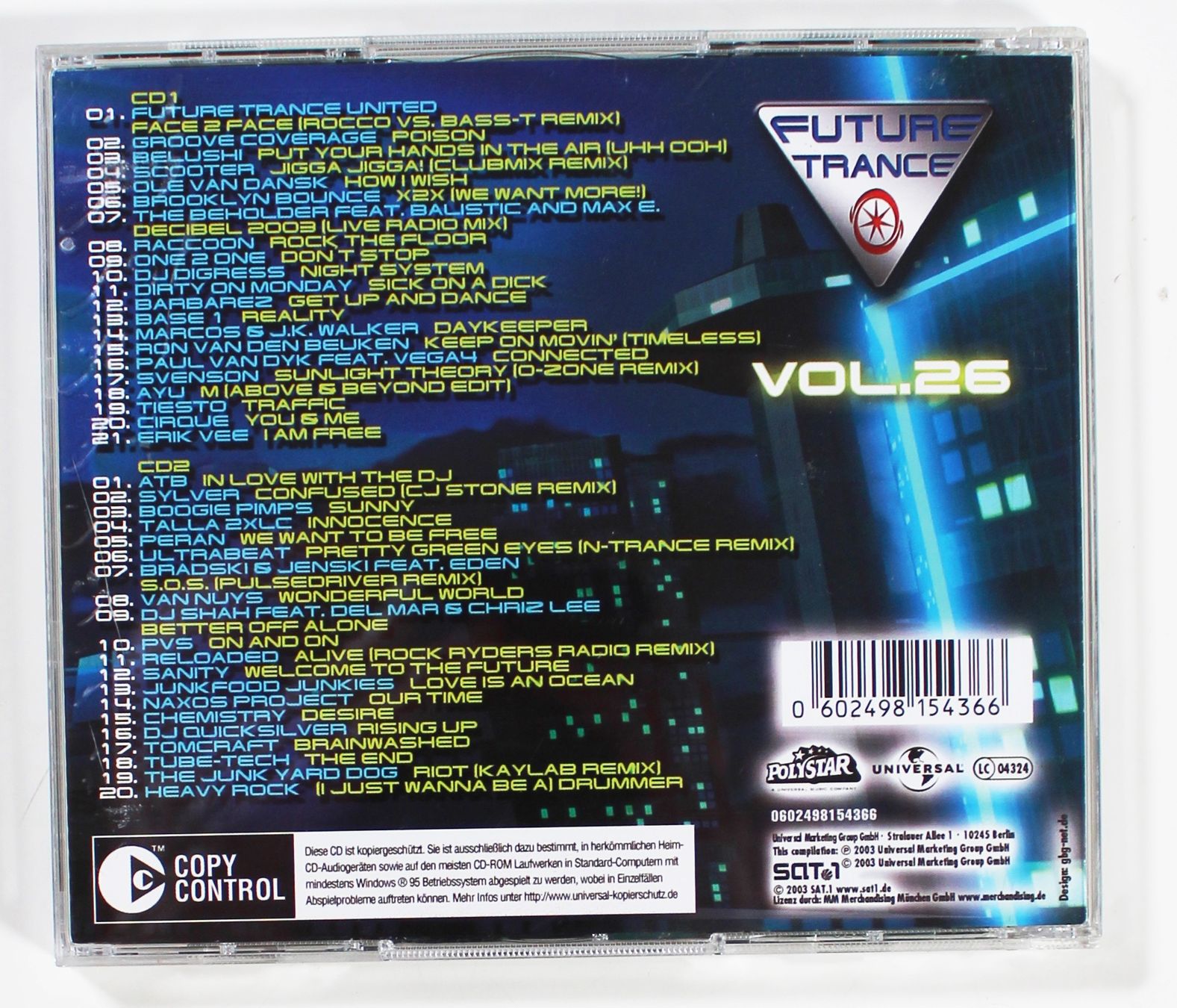 CD: 2CD - FUTURE TRANCE - 40 TOP TRANCE HITS 2003 Vol. 26 – Usato da Brüttisellen venduto da Collector-Corner 3