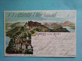 SZ Gruss vom Rigi Kulm 1903 LITHO