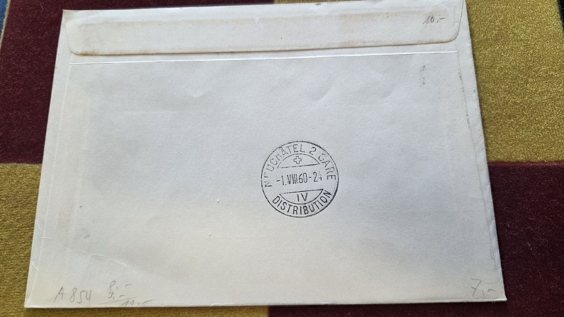 Tutti i francobolli: 1960 Pro Patria 1.8. Bundesfeierstempel – Usato da Arni AG venduto da Moth68 1