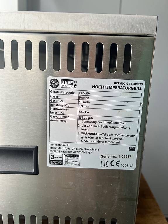 Grills: Beef Maker Hochtemperaturgrill – Gebraucht aus Zürich von jug01 2