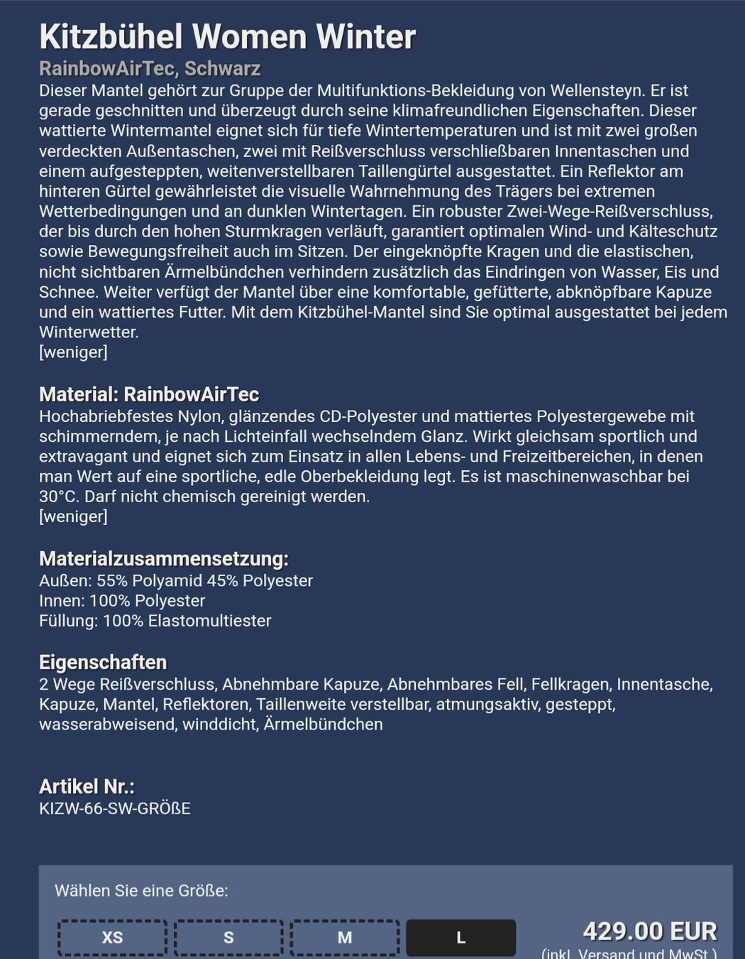 Wellensteyn Giacche: Wellensteyn Jacke lang Gr. S – Usato da Olten venduto da spl_wmm6 3