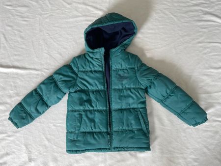 Veste d'hiver / doudoune capuche vert Tex 9-10 ans