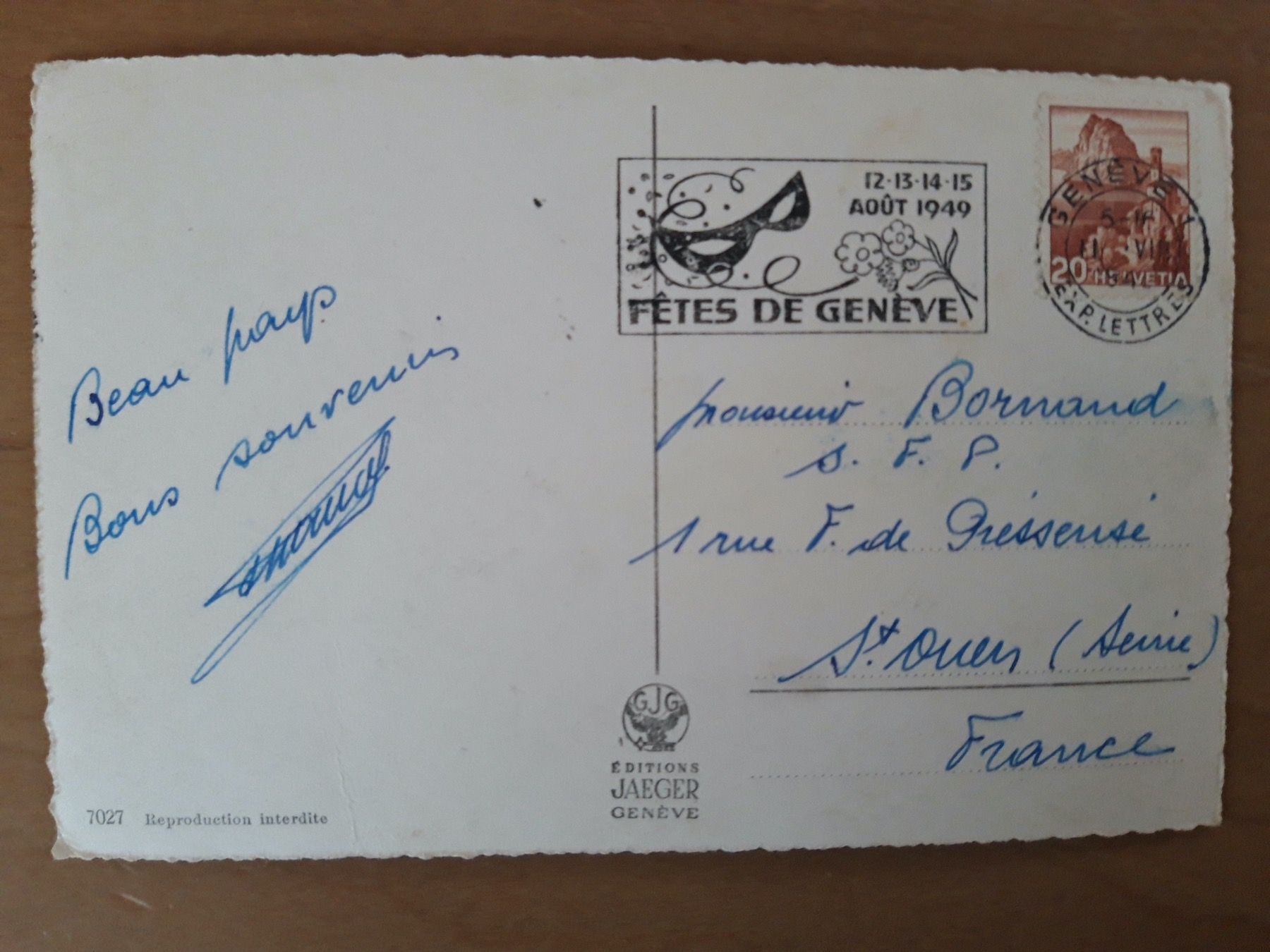 Cartoline postali: Souvenir de Geneve – Usato da Sargans venduto da nicsam1815 1