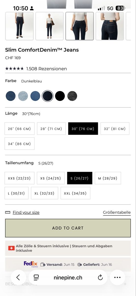 Jeans: Ninepine Jeans Dunkelblau Grösse S/30 – Nuovo (secondo la descrizione) da Kiesen venduto da Patricia0104 8