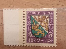 Briefmarke Pro Juventute 1926 5 Rappen, Wappen Schweiz