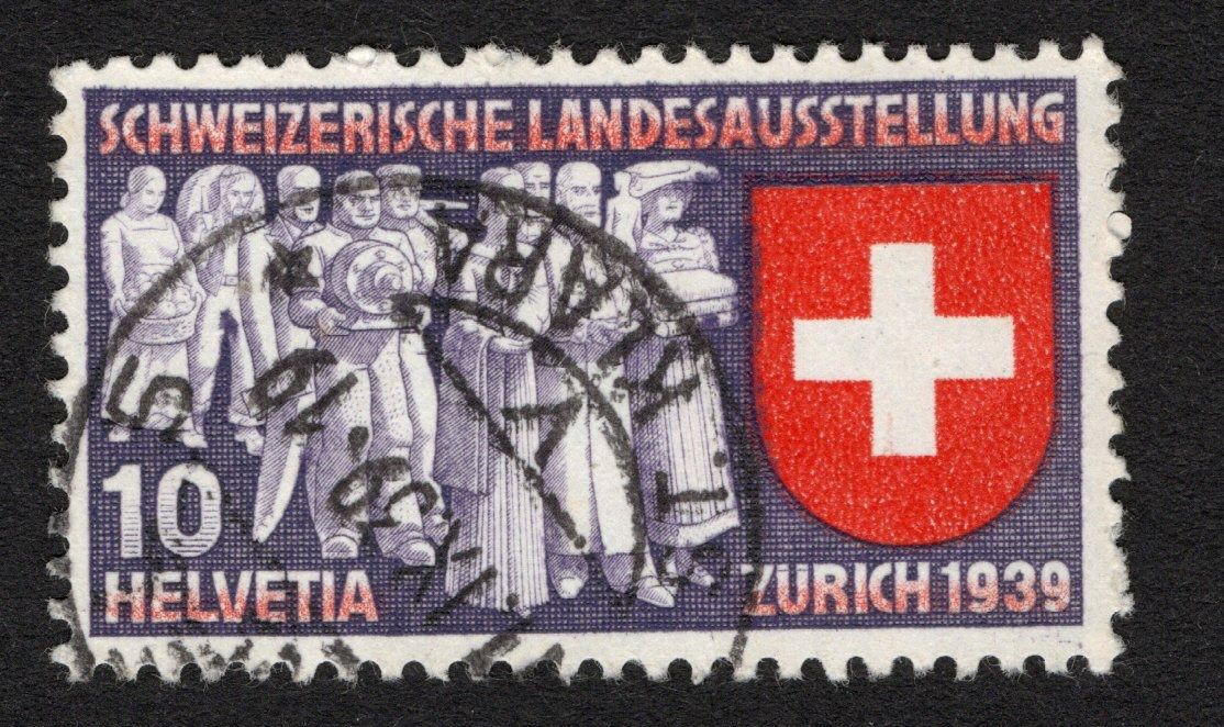 Tutti i francobolli: 59b CH 1939 Exp. Nat. Svizzera/dif. – Usato da Breganzona venduto da dede46 1