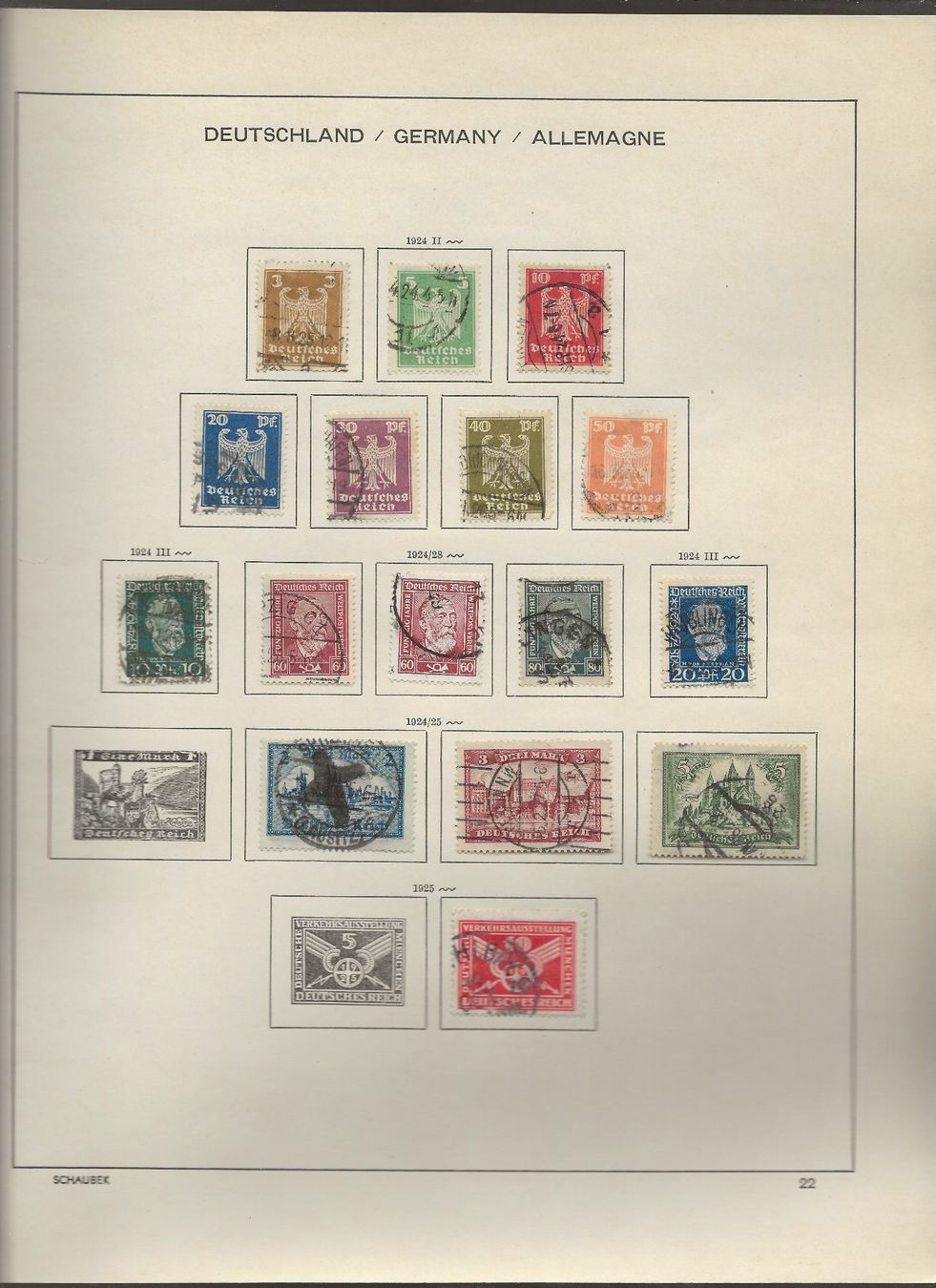 Tutti i francobolli: Marken Deutschland 1923 bis 1927 – Usato da Au ZH venduto da xelagreb01 7