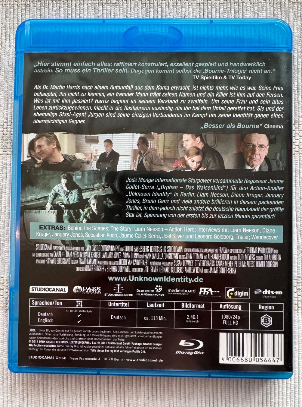 Tutti i DVDs: Unknown Identity [Blu-ray] Liam Neeson und  Diane Kruger – Usato da Arbon venduto da drs64 1