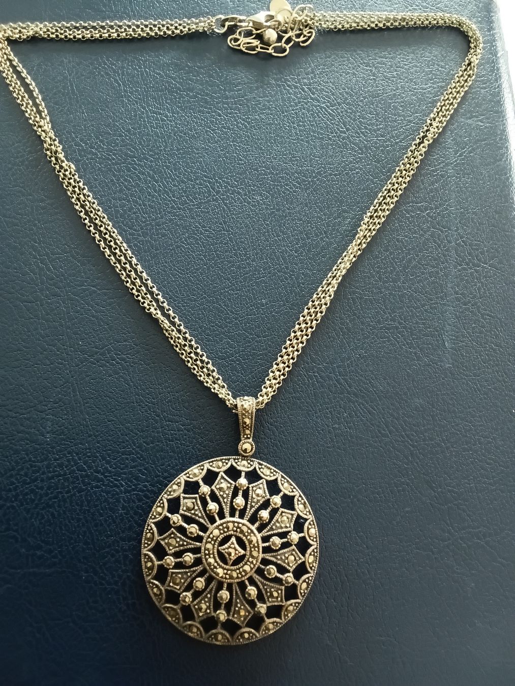 Colliers: Vintage Round Pendant Necklace Silver  – D'occasion à Immensee par vgitter 4