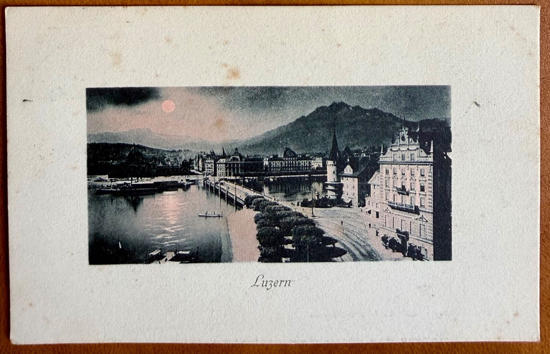 Cartoline postali: Luzern - Le soir 1902 – Usato da Lutry venduto da Ediego
