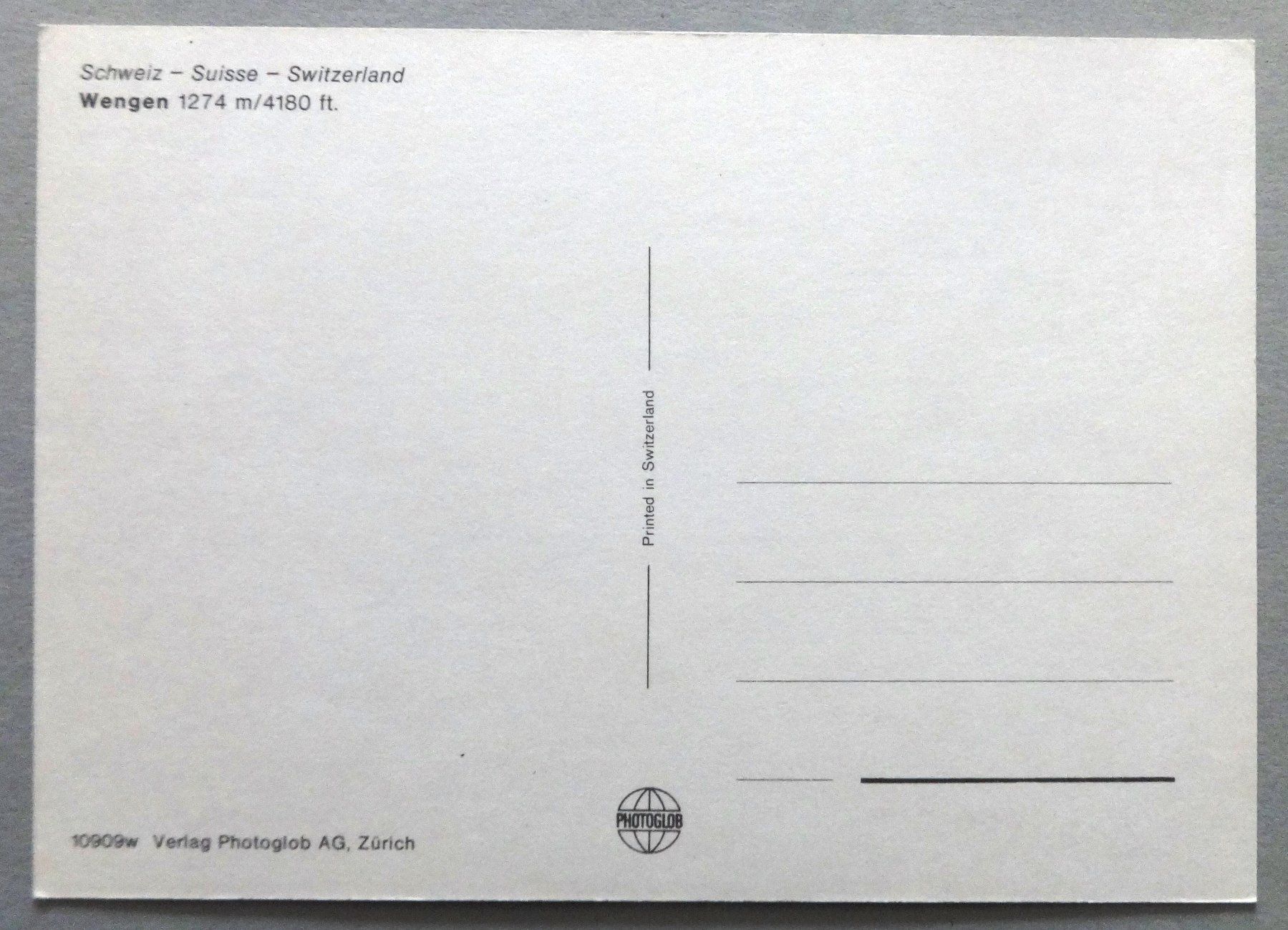 Cartes postales: Wengen 1274 m – D'occasion à Fétigny par Billy2miny 1