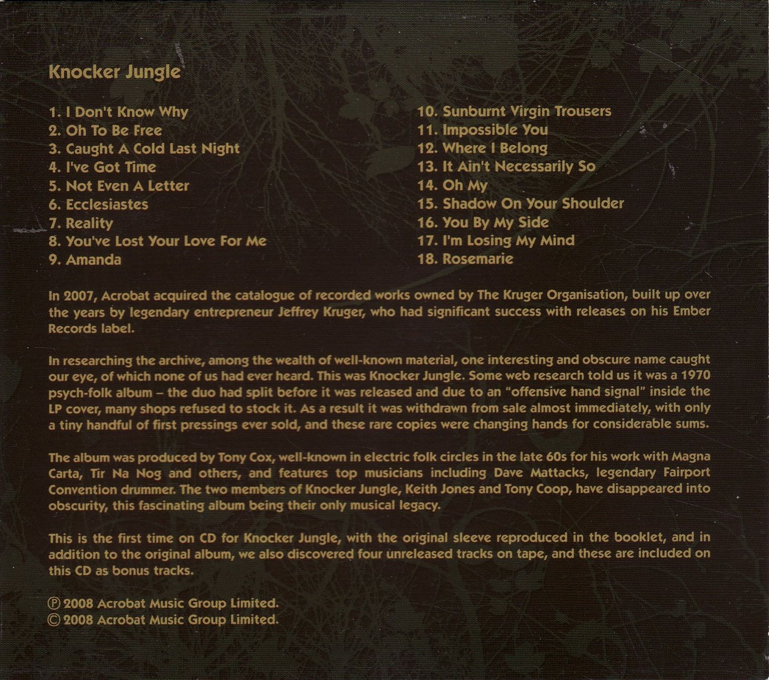 CD: Knocker Jungle   Knocker Jungle – Nuovo (secondo la descrizione) da Boussens venduto da catfood01 1