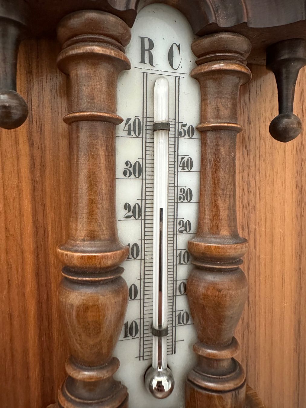 Sonstige antike Technik & Geräte: Antikes Barometer- und Thermometer-Set aus Holz – Gebraucht aus Basel von Pulcinella34 3