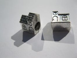 2 Metallperlen, Grosslochperlen, Beads Kirche