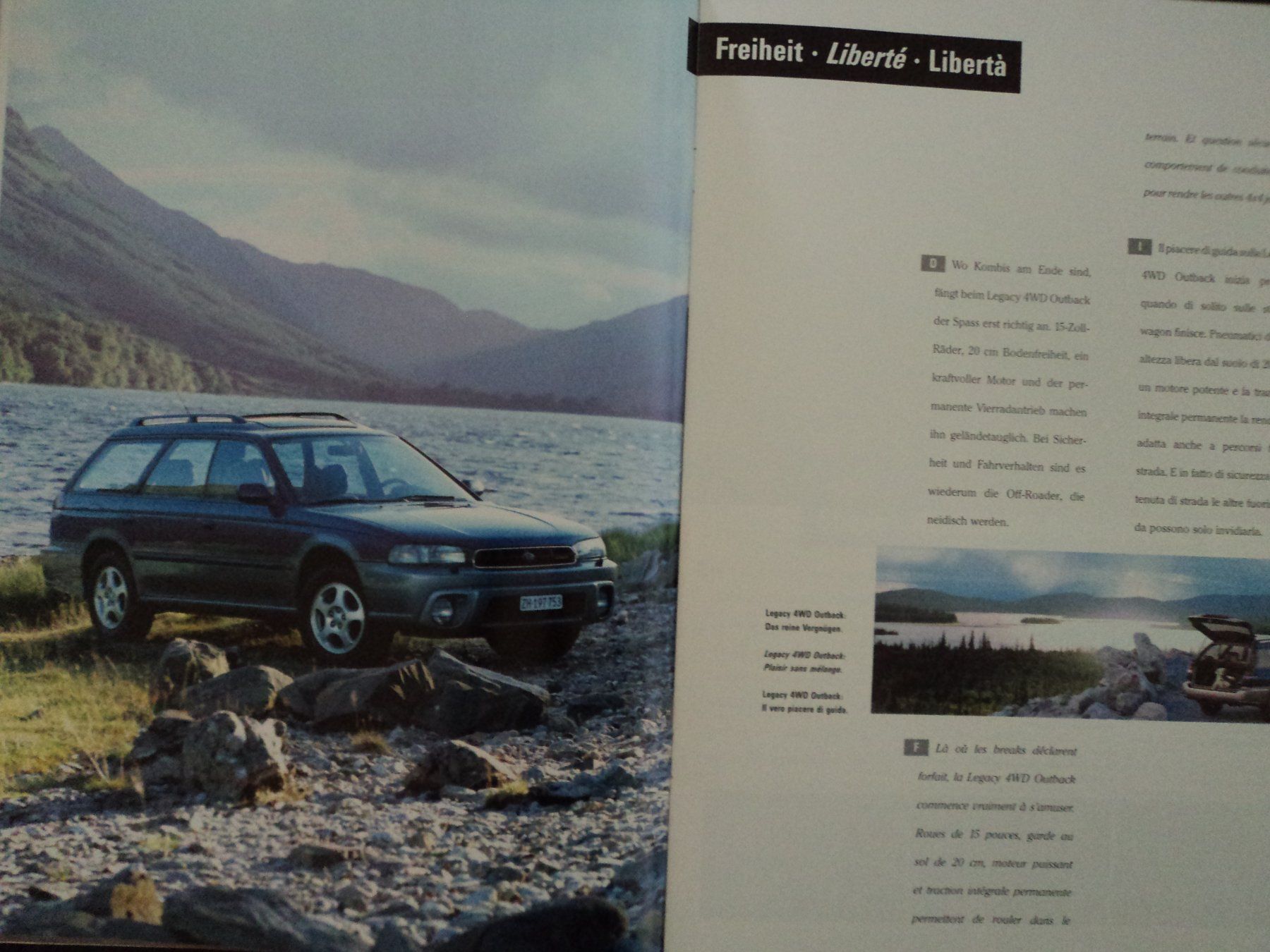 Subaru Documenti: Prospekt Subaru Legacy 4WD Outback 1997 – Usato da Schwarzenburg venduto da modelCARama 3