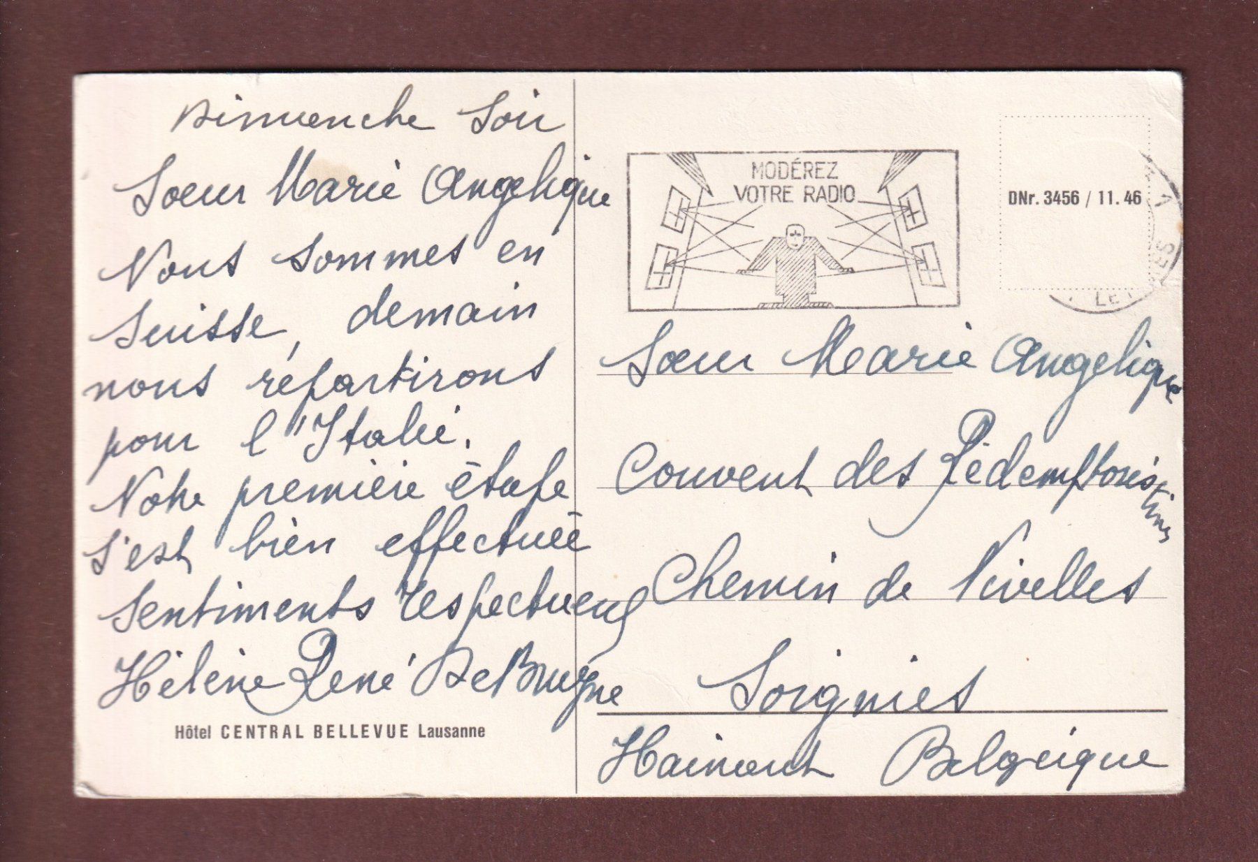 Cartoline postali: LAUSANNE - Hotel Central Bellevue – Usato da Pully venduto da nicecards-shop 1