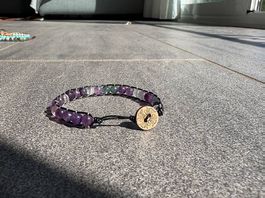 Bracciale macrame con fluorite