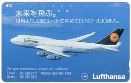 Lufthansa Jumbo B747-400 auf japanischer Telefonkarte