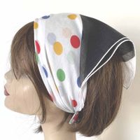 Baumwolltuch Bandana schwarz bunte Dots VINTAGE 1950s