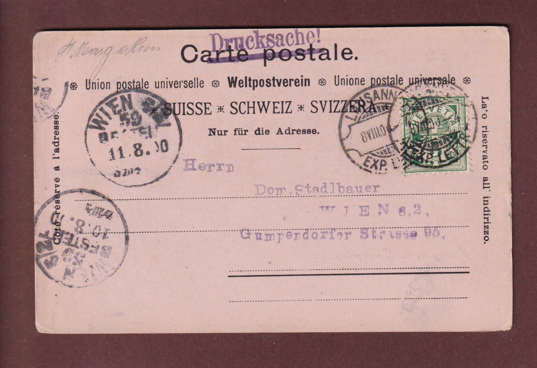 Ansichtskarten: LAUSANNE - Château et Cathédrale - 1900 – Gebraucht aus Pully von nicecards 1