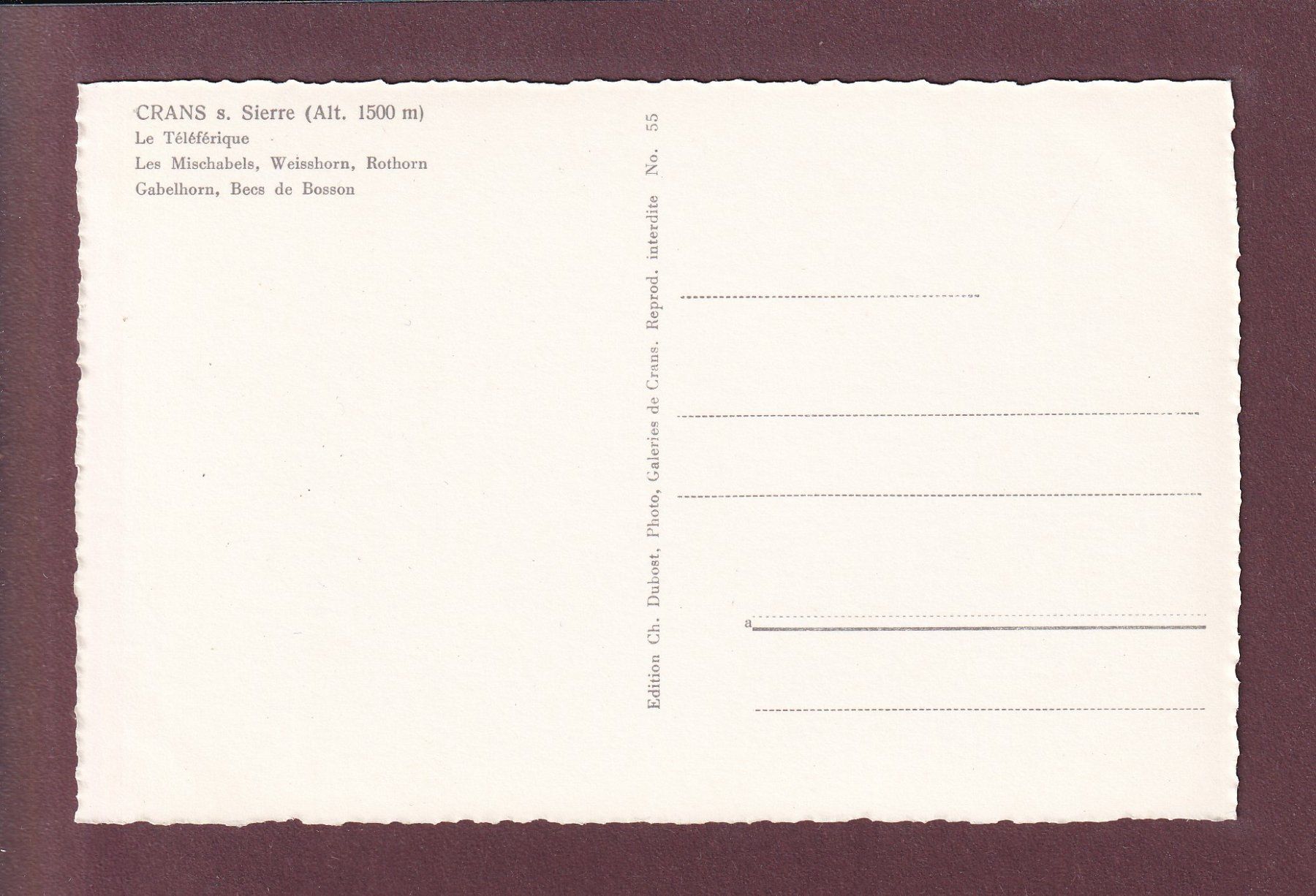 Cartes postales: CRANS sur Sierre - Le Téléférique – D'occasion à Pully par nicecards 1