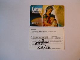 Lotus phonecard 30CHF