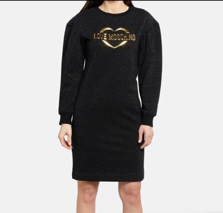 Love Moschino Kleid Gr. 40 Glitzer Gold Schwarz