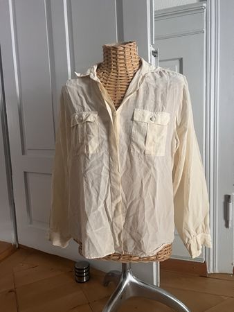 Seidenbluse Grösse M Cremefarben