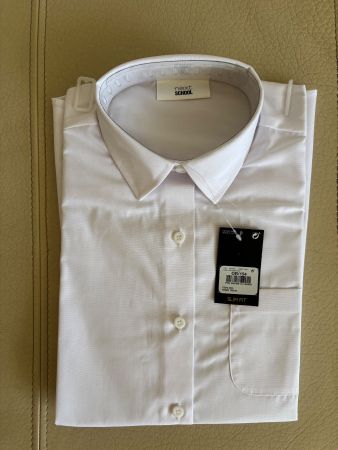Weißes Jungen-Schulhemd, 12 Jahre, Slim Fit