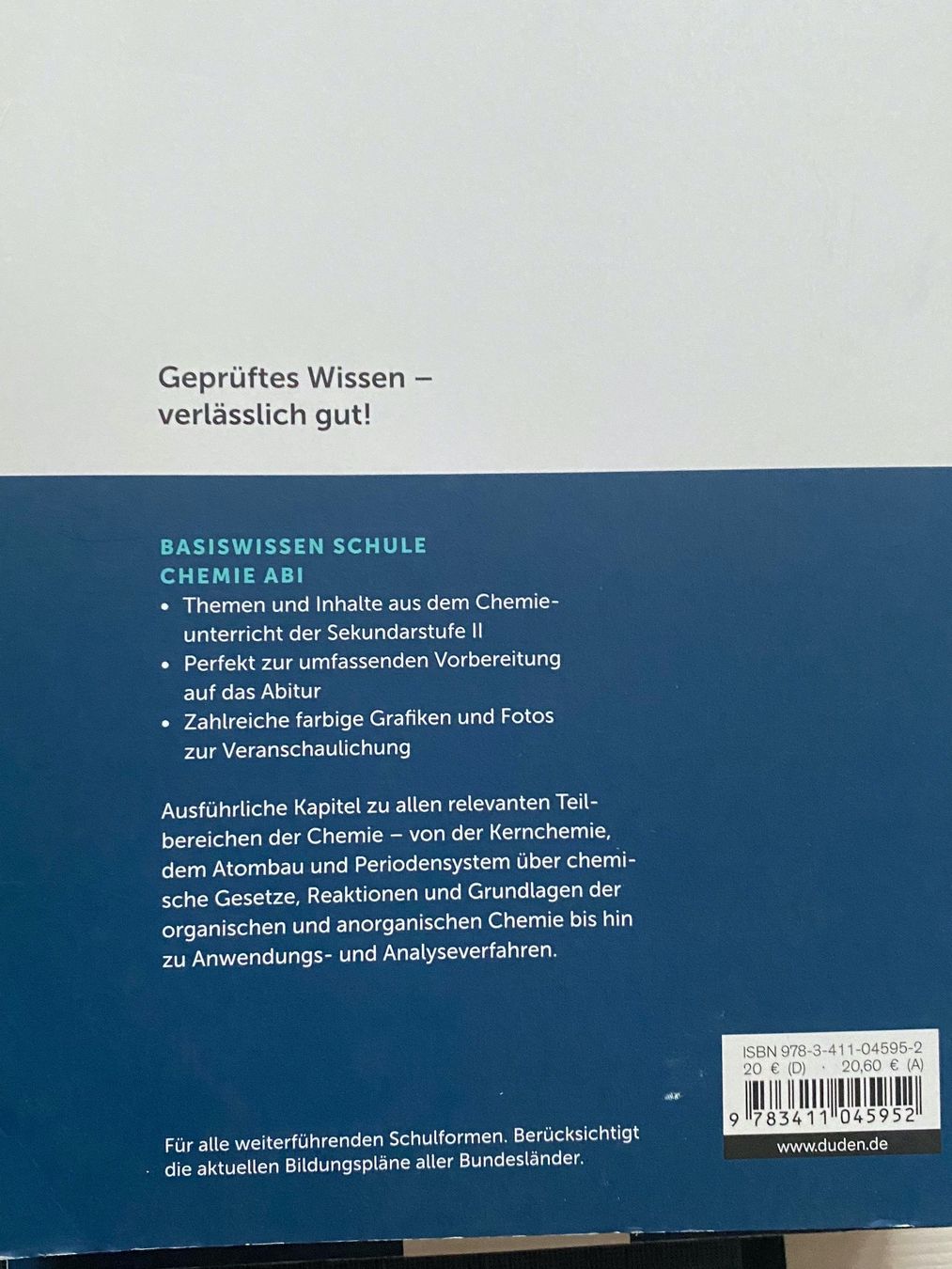 Livres: Chemie Basiswissen Schule DUDEN – D'occasion à Oberhofen Thun'see par bluefootedboby 1