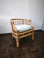 Vintage Bambus Sessel mit Sitzkissen Lounge