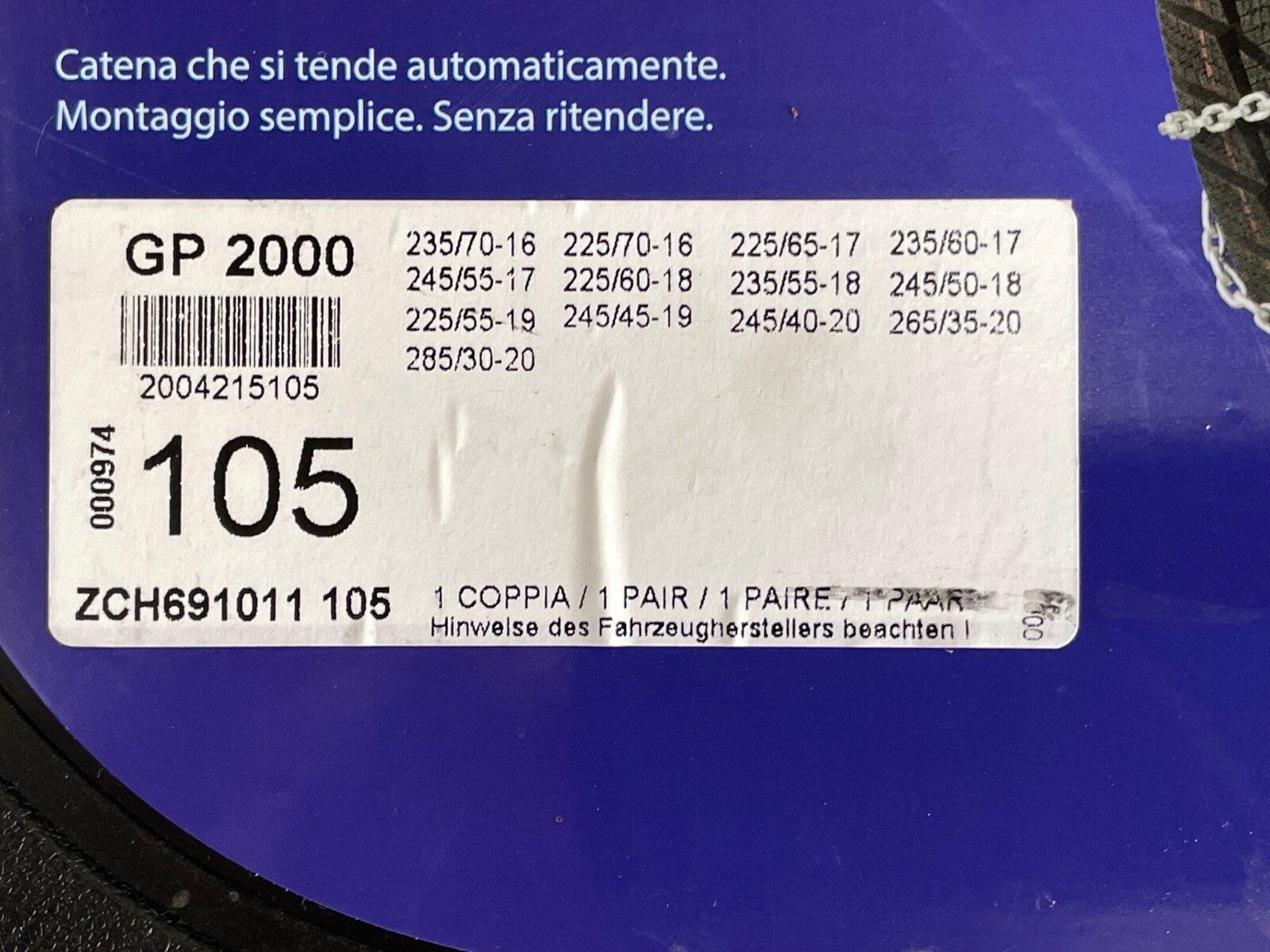 König Catene da neve: Schneeketten Gamaparts GP2000 – Usato da Bern venduto da mercandante 1