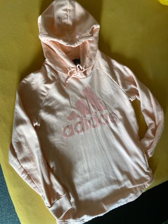 ADIDAS KAPUZENPULLI/PULLOVER Gr.M UK12-14 lachs LONGSHIRT