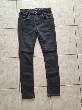 Jungen Jeans Gr. 170 Skinny, schwarz