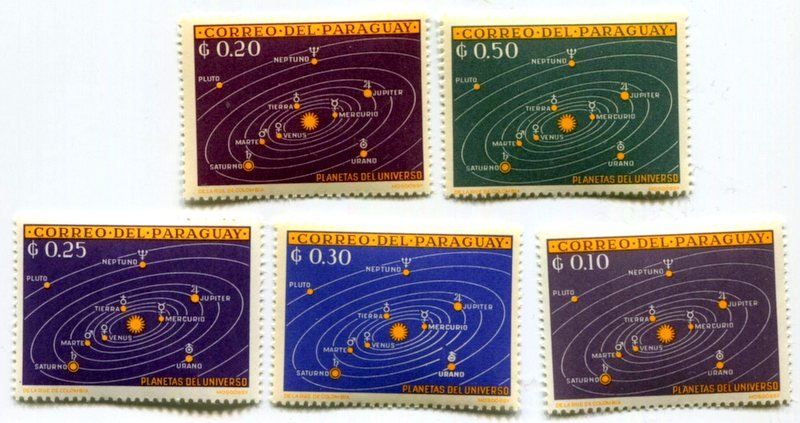Tutti i francobolli: Briefmarken "Sonnensystem". Paraguay – Nuovo e nell'imballaggio originale da Basel venduto da Butsch5